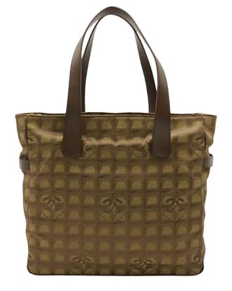 Chanel Green Nylon Jacquard Tote (Authentic Pre-Loved)