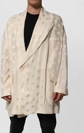 Dolce & Gabbana logo-print double-breasted coat