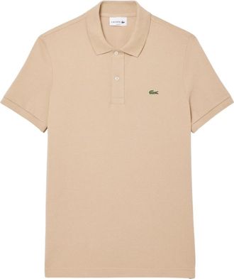 Lacoste Polo Slim Fit Petit Piqu&eacute; - Heren - Polos - Beige - L - Tops