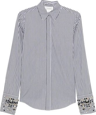 Sportmax embellished striped shirt - Wit