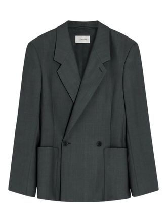 Christophe Lemaire double-breasted patch-pocket blazer - women - Fabric - 34 - Grey