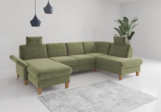 HOME AFFAIRE Wohnlandschaft »Rochelle, U-Form« optional mit Armteilverstellung, mit Bettfunktion & Bettkasten