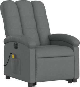 vidaXL Vidaxl - Sill&oacute;n De Masaje El&eacute;ctrico Reclinable Elevable Tela Gris Oscuro