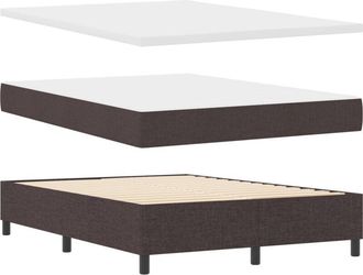 vidaXL Vidaxl - Box Spring Bed with Mattress Dark brown 160 x 200 cm Fabric