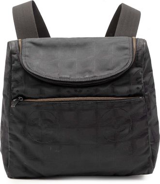 Chanel Womens Pre-owned New Travel Line Nylon Convertible Backpack - Black Textile - One Size