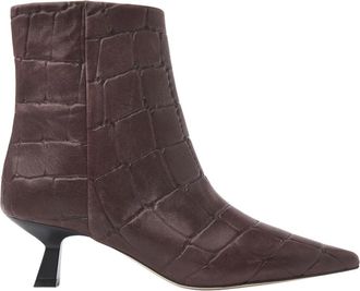 VIA VAI Suzy Franky Enkellaarzen - Dames - Laarzen met Hak - Bruin - 41 EU - Leer - Schoenen