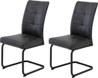 Hela Freischwinger »Freischwinger TOLEDO mit Komfortsitz, gepolstert, Bezug Microfaser« (Set) 2 Stk.Esszimmerstuhl, pflegeleicht, Vierkantrohrgestell pulve