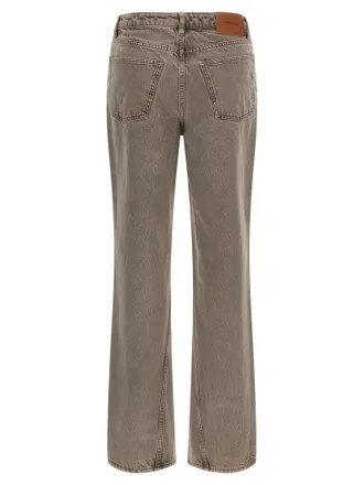 Rotate Straight-Leg Denim Jeans - Taupe