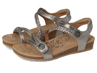 Aetrex Jillian Womens Sandals Brushed Silver : 6.5 M (B), Leather