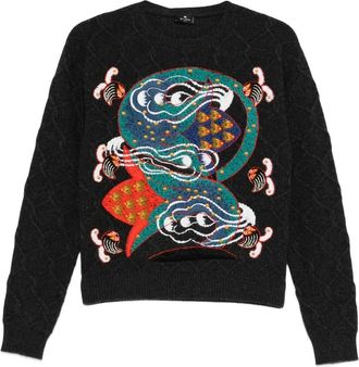 Etro Maglione con ricamo - Grigio