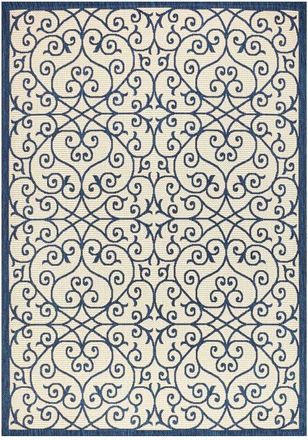 Jonathan Y Designs Madrid Vintage Filigree Textured Weave Indoor/Outdoor Area Rug in Navy/beige at Nordstrom, Size 4Ft 0In X 6Ft 0In