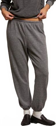 perfectwhitetee Stevie Fleece Easy Sweatpants In Dark Heather Grey