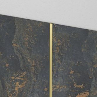 Aurlane Perfil De Uni&oacute;n En H De Aluminio Acabado Oro Cepillado Para Paneles Murales - 20x5x2100 Mm