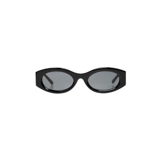 The Attico Berta Oval Zonnebril - Dames - Accessoires - Zwart - Maat: ONE Size Su&egrave;de