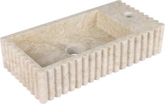 Differnz Ribba fontein - 40x20x9cm - kraangat rechts - marmer - beige