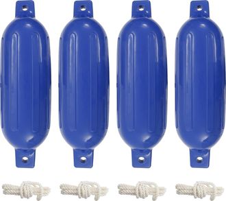 vidaXL Parachoques Para Barco 4 Unidades Pvc Azul &Oslash; 16x58 Cm Vidaxl