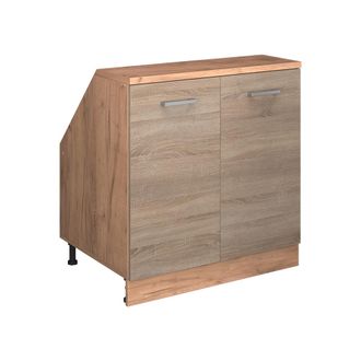 Vicco Armario De Cocina Para Techo Inclinado R-line, Sonoma, 80 Cm Con 2 Puertas, 60 Cm De Profundidad, Vicco