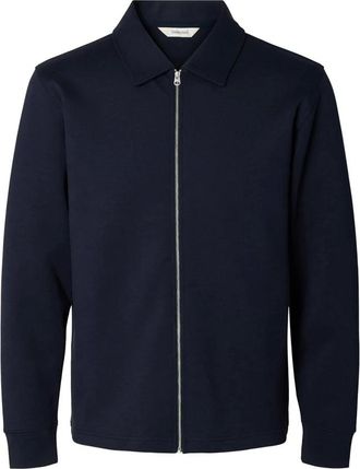 Selected Slmtom Soft Full Zip Sweat Noos - Heren - Sweatshirts & Hoodies - Blauw - Maat: XL Katoen