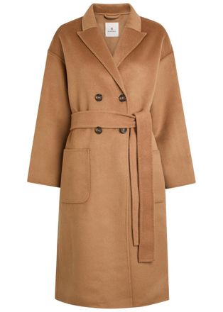 Anine Bing Dylan Belted Wool and Cashmere-blend Coat - Brown - S (UK8-10 / S)
