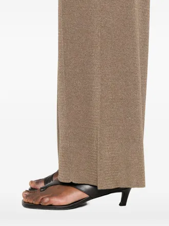 Fabiana Filippi Wide-Leg Knit Trousers - Brown