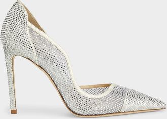 Jimmy Choo London Brigitte 100MM Mesh Crystal Pumps