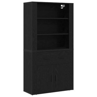 Berkfield Home Highboard Black Oak Engineered Wood
