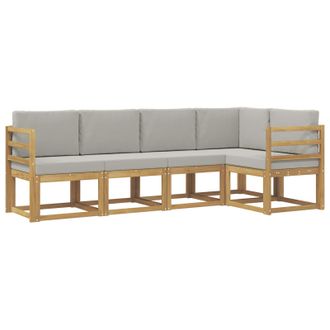 vidaXL Conjunto De Sof&aacute;s De Exterior 5 Pcs Blanco Y Gris Claro Vidaxl