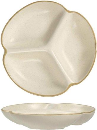 OEM Plato Divisor De Cer&aacute;mica Blanca Con Tres Compartimentos De 21 Cm (8,3 Pulgadas) - Vajilla Sencilla Y Creativa Para El Uso Diario En El Hogar
