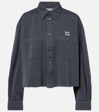 Miu Miu Camicia di jeans sfilacciata
