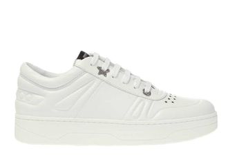 Jimmy Choo London Ladies Hawaii/F White Calf Leather Trainers