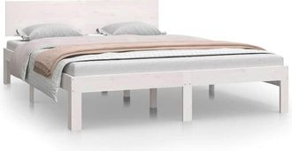vidaXL Estructura De Cama Sin Colch&oacute;n Madera Pino Blanco 140x200 Cm Vidaxl