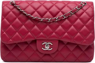 Chanel Borsa a spalla Jumbo Classic Double Flap in pelle di agnello 2018-2019 - Rosa