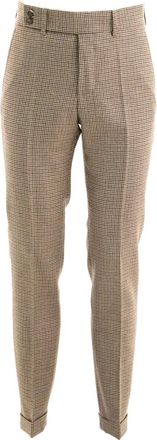 Incotex cuffed houndstooth trousers - Neutrals