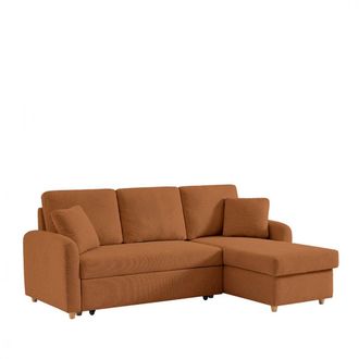 DRAWER Sof&aacute; rinconero de 3 plazas en tela con arc&oacute;n - &Oacute;xido moteado