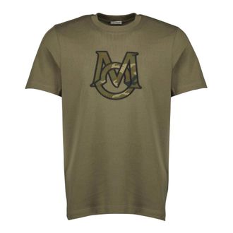 Moncler T-Shirts, male, Green, Size: M Monogram T-shirt in khaki