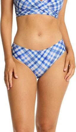Sea Level Australia Somerset Mid Rise Bikini Bottoms in Denim Blue at Nordstrom Rack, Size 12 Us / 16 Au