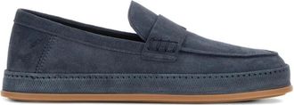 Hogan Su&egrave;de Sandalen met Amandelteen - Heren - Loafers - Blauw - 40 EU - Su&egrave;de - Schoenen