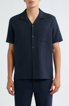 Vince Seersucker Camp Shirt in Coastal at Nordstrom Rack, Size Small