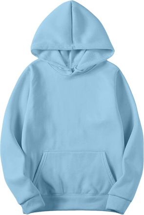 Generic Womens Slim Fit Pullover Hoodies Sweatshirts Long Sleeve Hooded Sweatshirt Lightweight Soft Breathable Hoodies For Men UK Solid Spring Fall Sport Pull