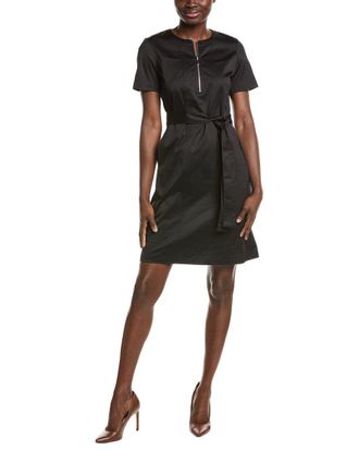 Lafayette 148 New York Belted Zip Front Dress