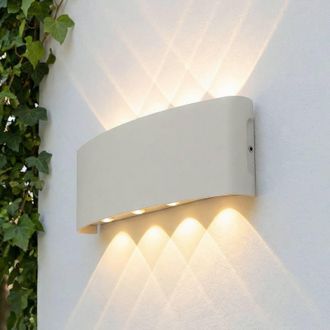 Lindby Lindby L&aacute;mpara De Pared Led Exterior ithan En Blanco Aluminio