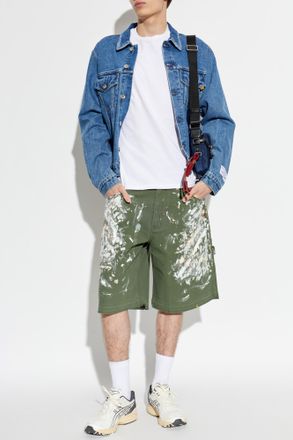 Gallery Dept. Denim Shorts With A Vintage Effect, Mens, Green