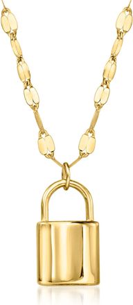 Canaria Canaria Italian 10kt Yellow Gold Puffed Lock Necklace