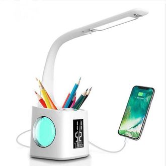 Elle L&aacute;mpara De Escritorio Led Yidomde Para El Cuidado De La Vista, L&aacute;mpara De Mesa De Estudio Con Puerto De Carga Usb, Luz Ambiental Nocturna, Portal&aacute;pice