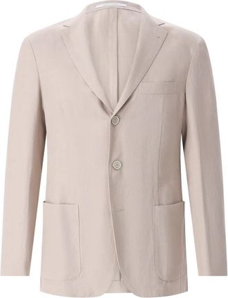 Eleventy Linnenmix Blazer - Heren - Blazers - Roze - XL - Linnen - Jassen