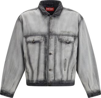 Diesel Mens Denim Jacket D-Denver Grey Cotton