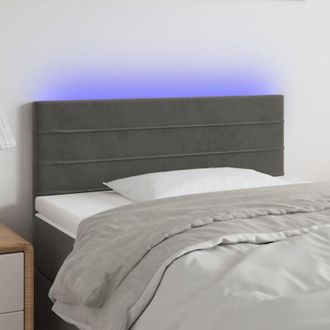 vidaXL Cabecero Con Led De Terciopelo Gris Oscuro 90x5x78/88 Cm Vidaxl