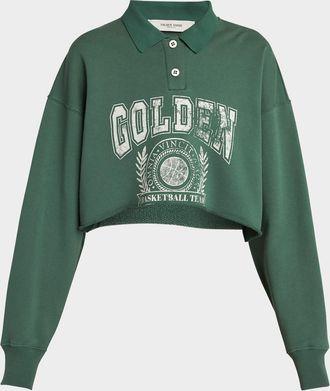 Golden Goose Journey Logo Crop Polo Sweatshirt