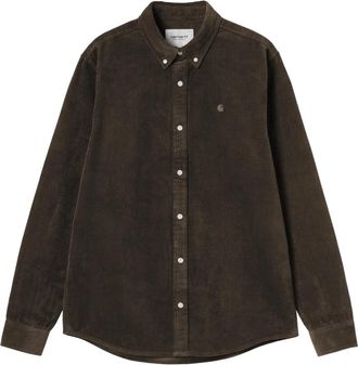 Carhartt Work in Progress Madison Cord Shirt - Heren - Casual Overhemden - Bruin - M - Katoen - Overhemden