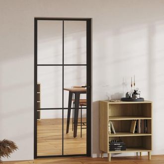 Berkfield Home Interior Door ESG Glass & Aluminium 83x201.5 cm Black